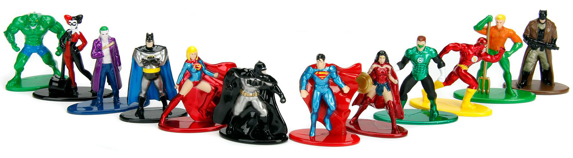 miniature superhero figures