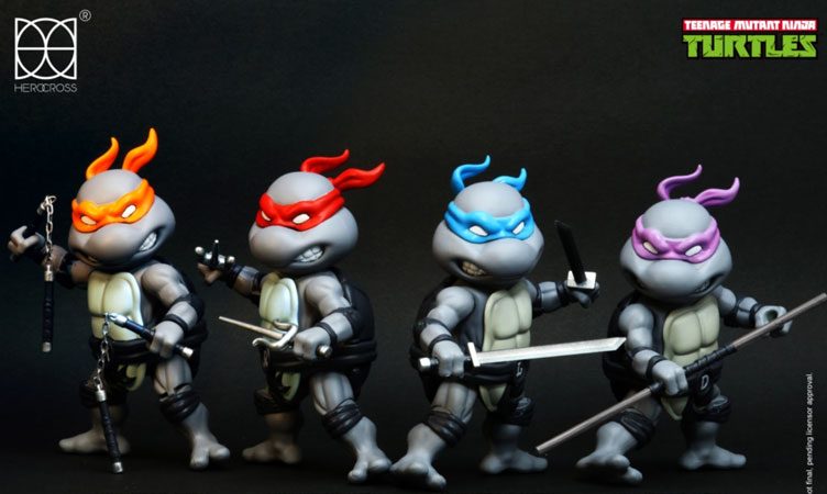 black and white ninja turtles action figures