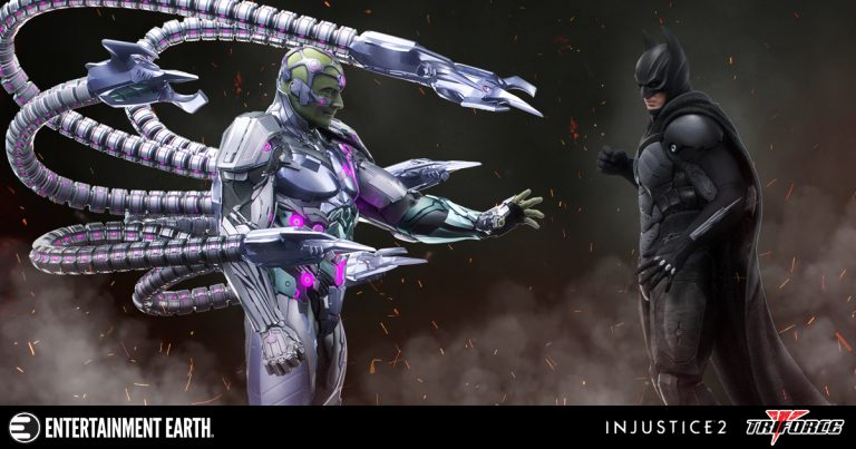 injustice 2 batman and brainiac statue