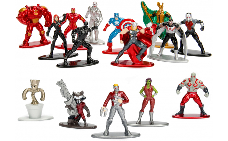 Jada Nano Metalfigs Marvel - Set 5 Figurine In Metallo Pressofuso: Kid Arachnid, Spider-Man, Spider-Girl, Lizard, Hobgoblin