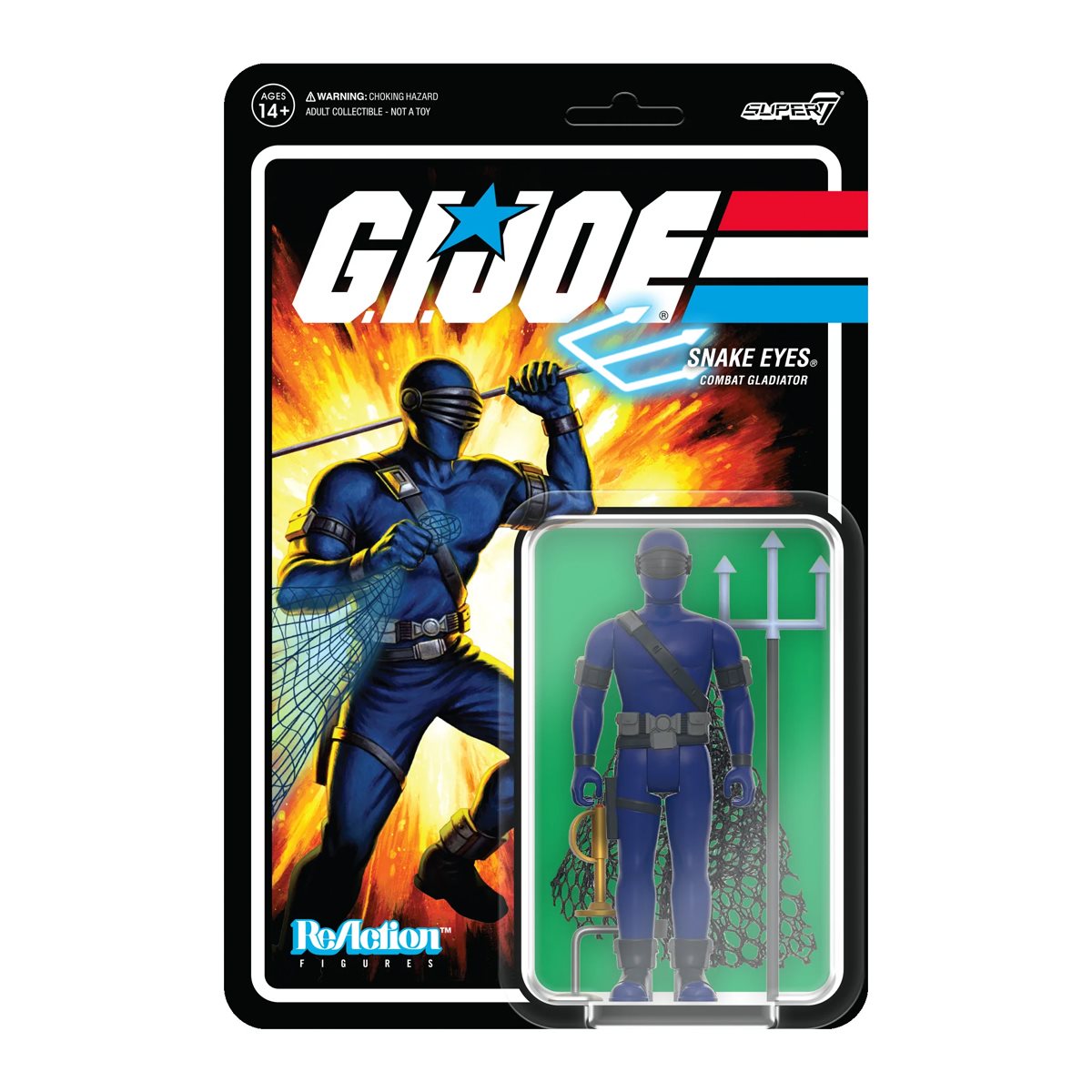 Super7 GI Joe Reaction Snake Eyes Combat Gladiator Action Figure Wave 5