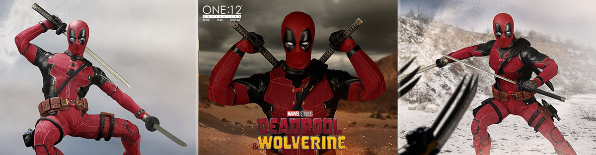 Deadpool and Wolverine Mezco One 12 Collective Deadpool Deluxe Action Figure