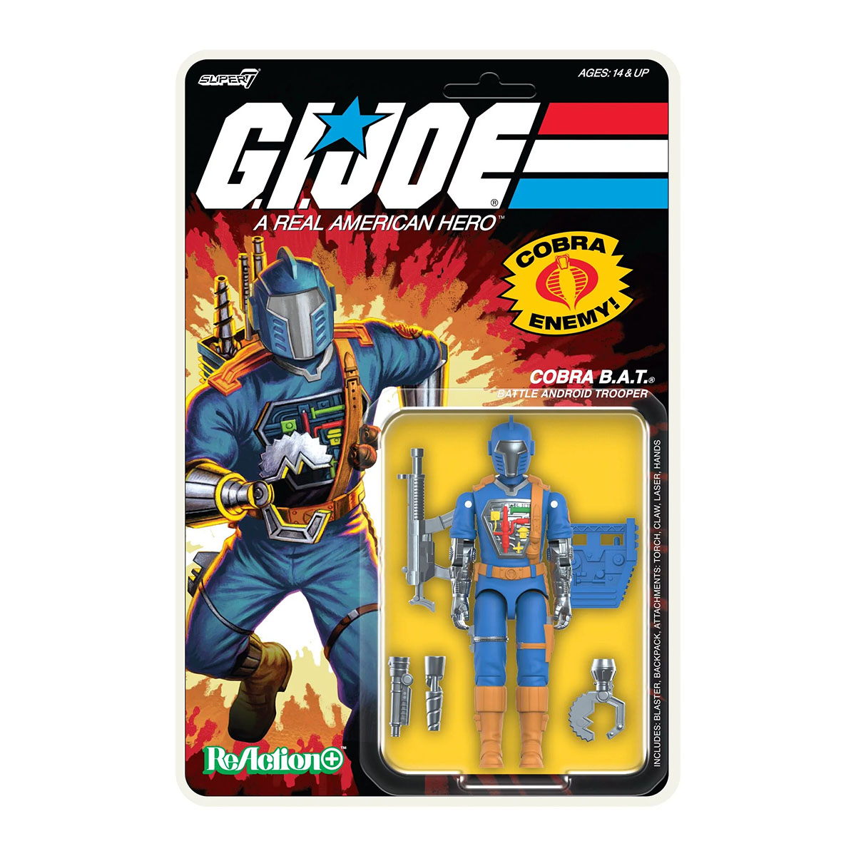 GI Joe Reaction+ Cobra Bat Blue O Ring Super7 Action Figure 1