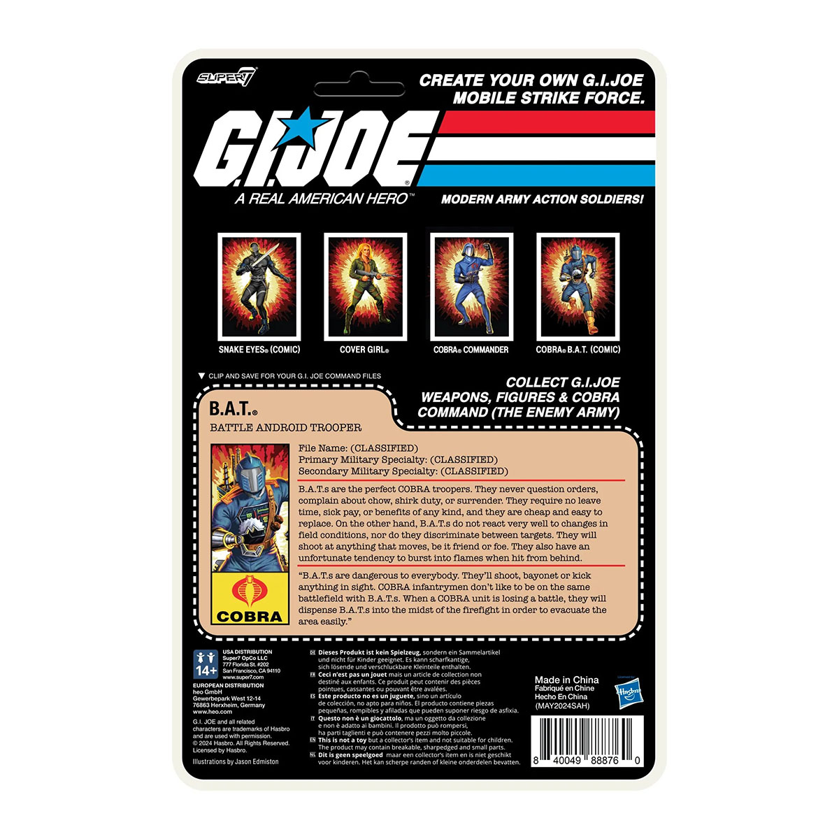 GI Joe Reaction+ Cobra Bat Blue O Ring Super7 Action Figure 2