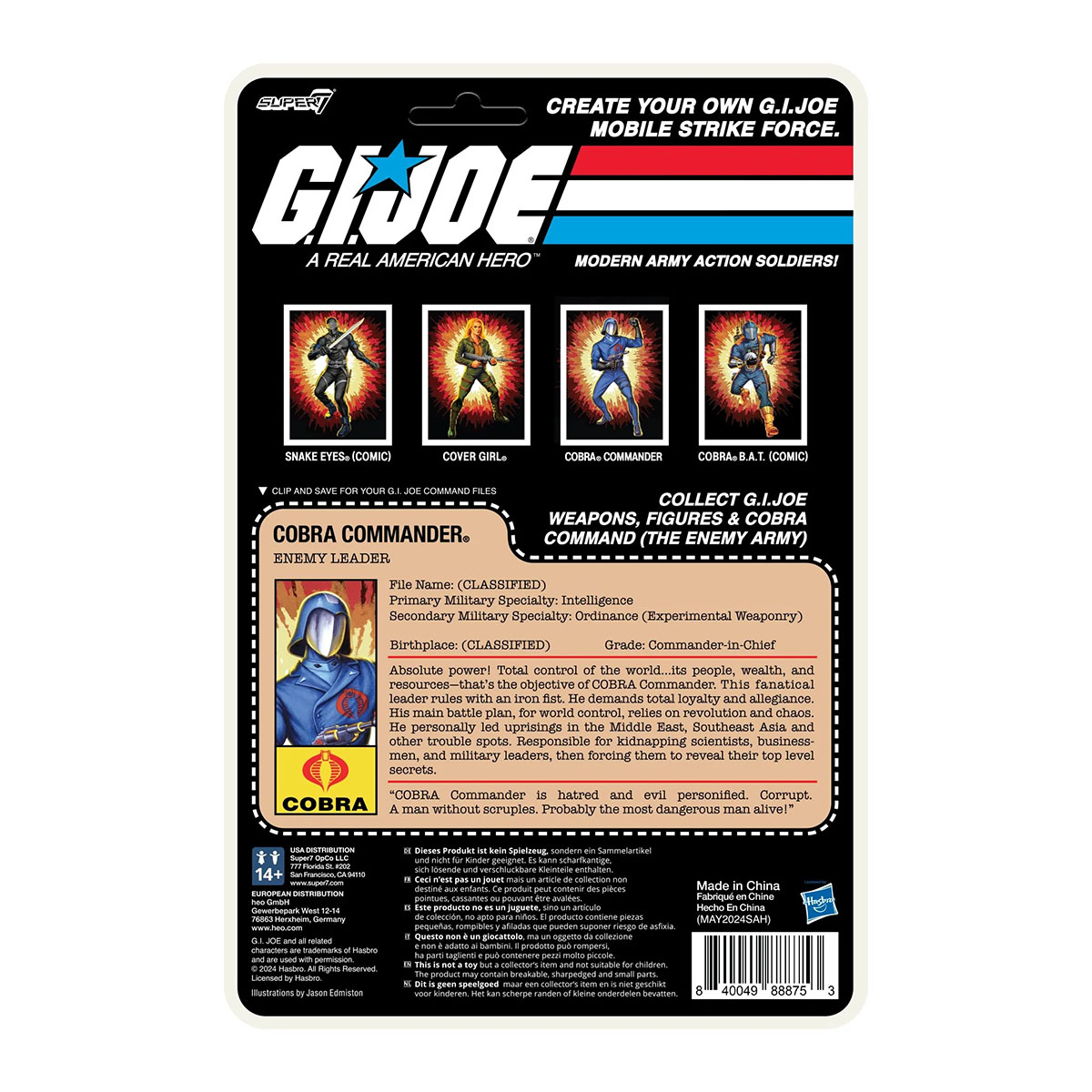 GI Joe Reaction+ Cobra Commander O Ring Super7 Action Figure 2