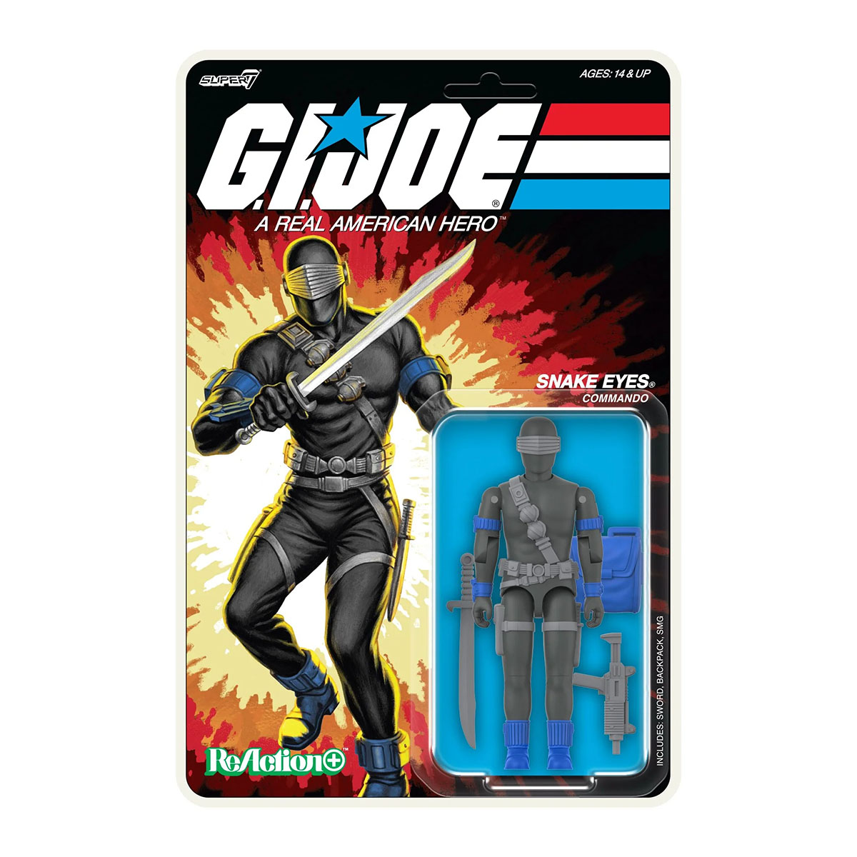 GI Joe Reaction+ Snake Eyes O Ring Super7 Action Figure 1