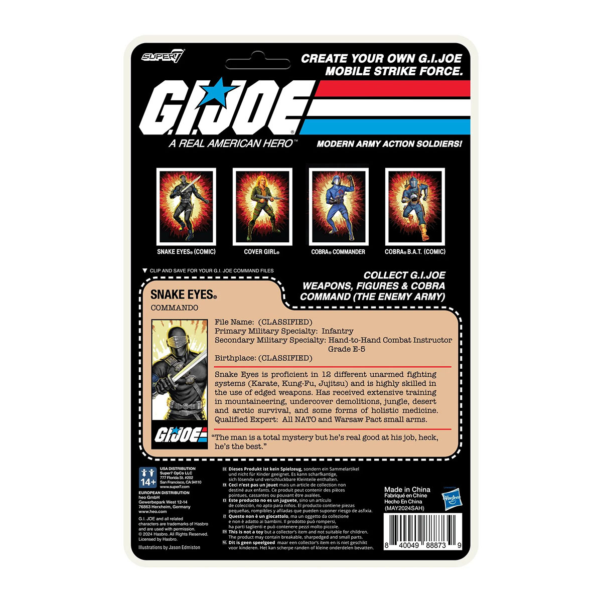 GI Joe Reaction+ Snake Eyes O Ring Super7 Action Figure 2