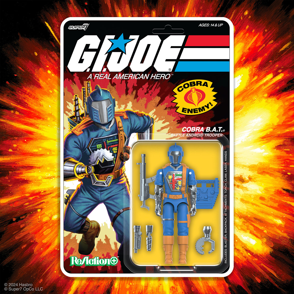 GI Joe Super7 Reaction+ O RIng Cobra Bat Blue Action Figure