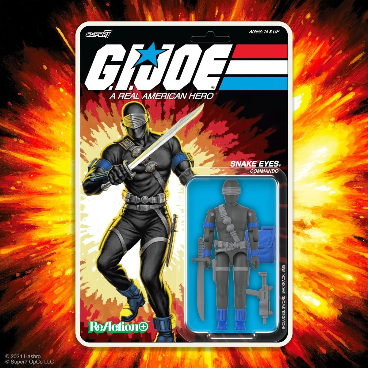 GI Joe Super7 Reaction+ O RIng Snake Eyes Comic Action Figure