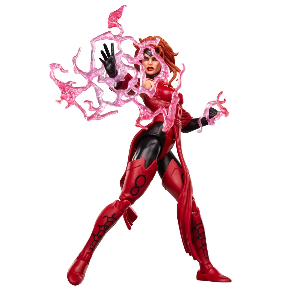 Scarlet Witch Marvel Legends action figure casting a pink hex energy blast.