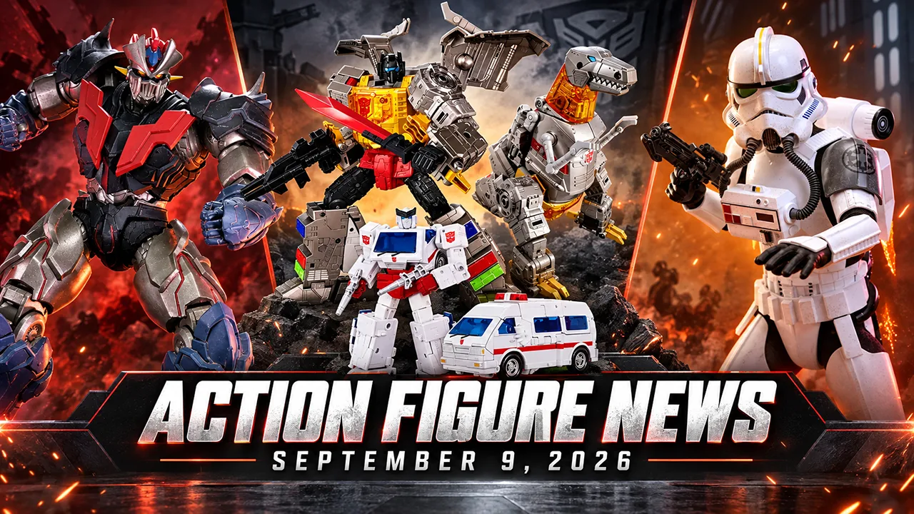 Action figure news for September 9, 2026 featuring NECA Mazinger Z, Transformers Grimlock and Ratchet, and the Hot Toys Jetpack Trooper