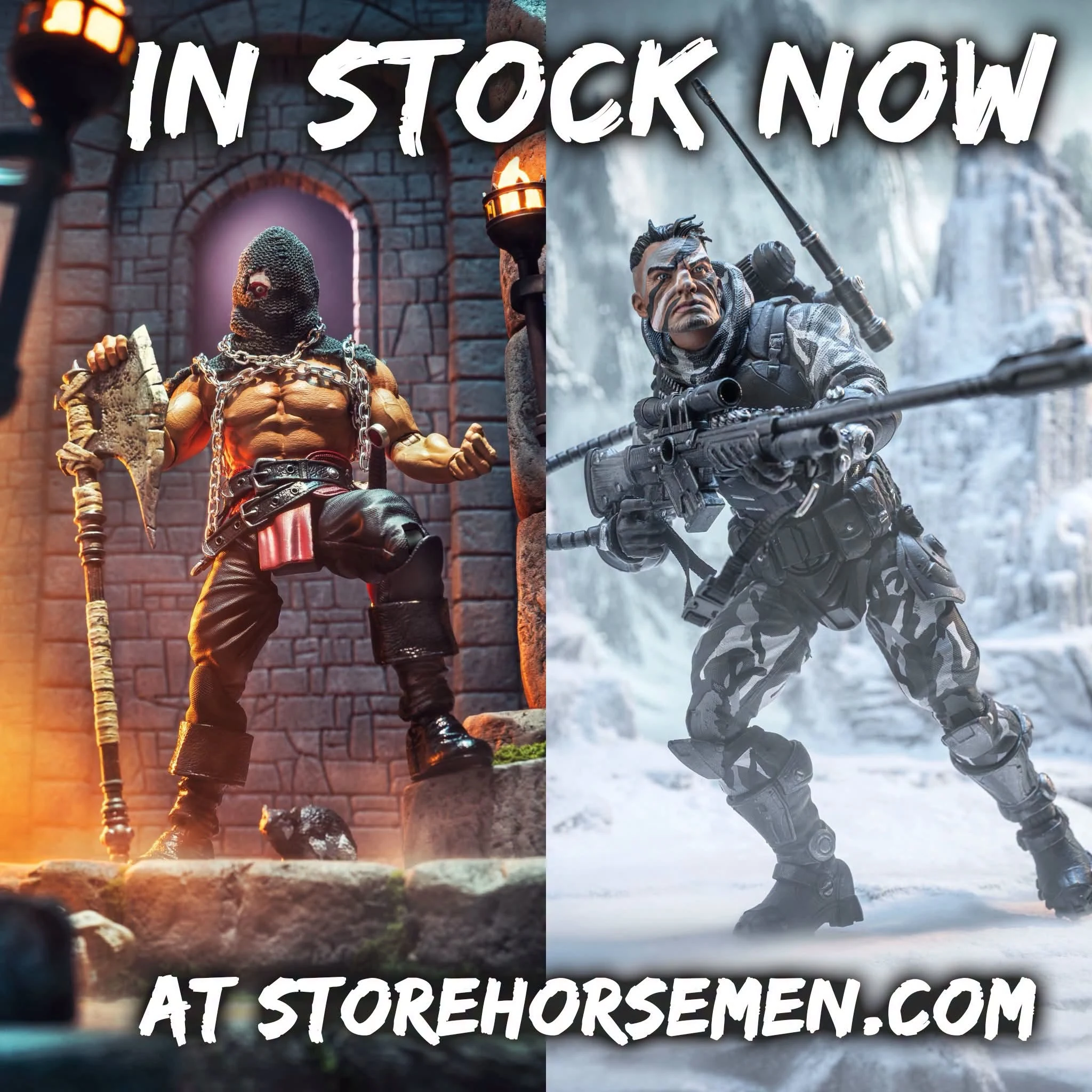 Four Horsemen Grym the Executioner and Lt. Holiday action figures in stock