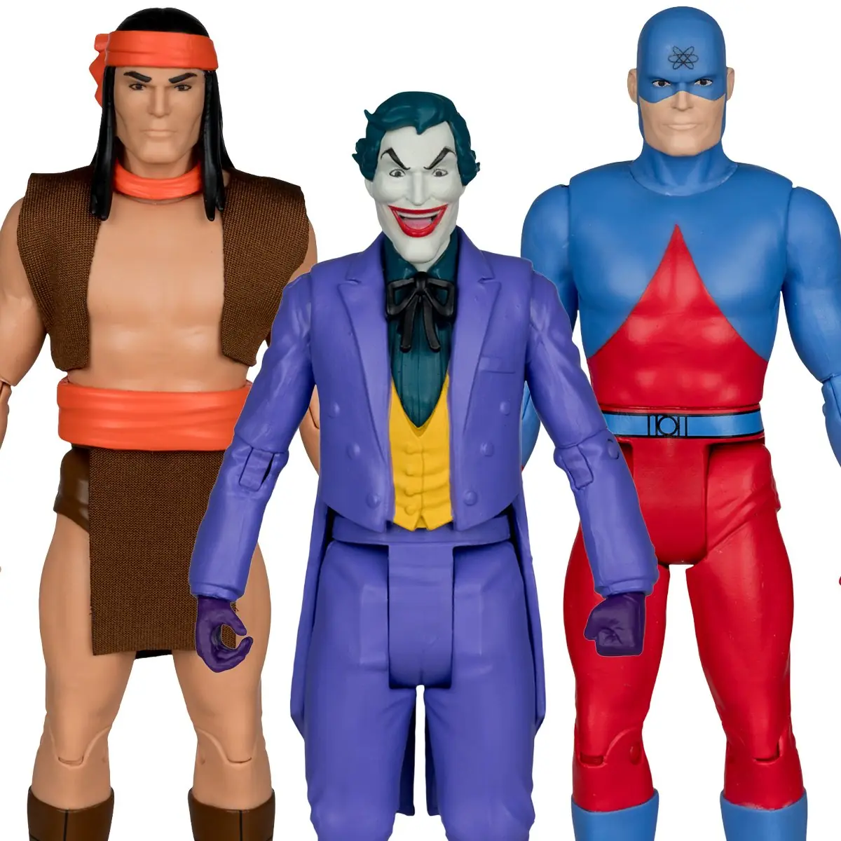 McFarlane DC Retro Super Friends Wave 6 figures The Atom, Joker and Apache Chief