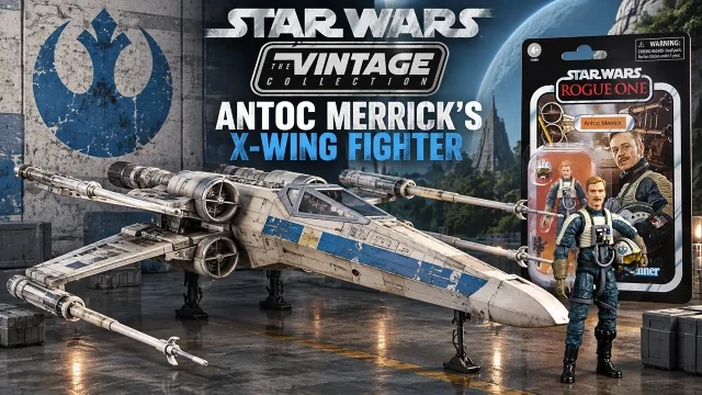 Star Wars The Vintage Collection Antoc Merrick’s X-Wing Fighter with Antoc Merrick action figure
