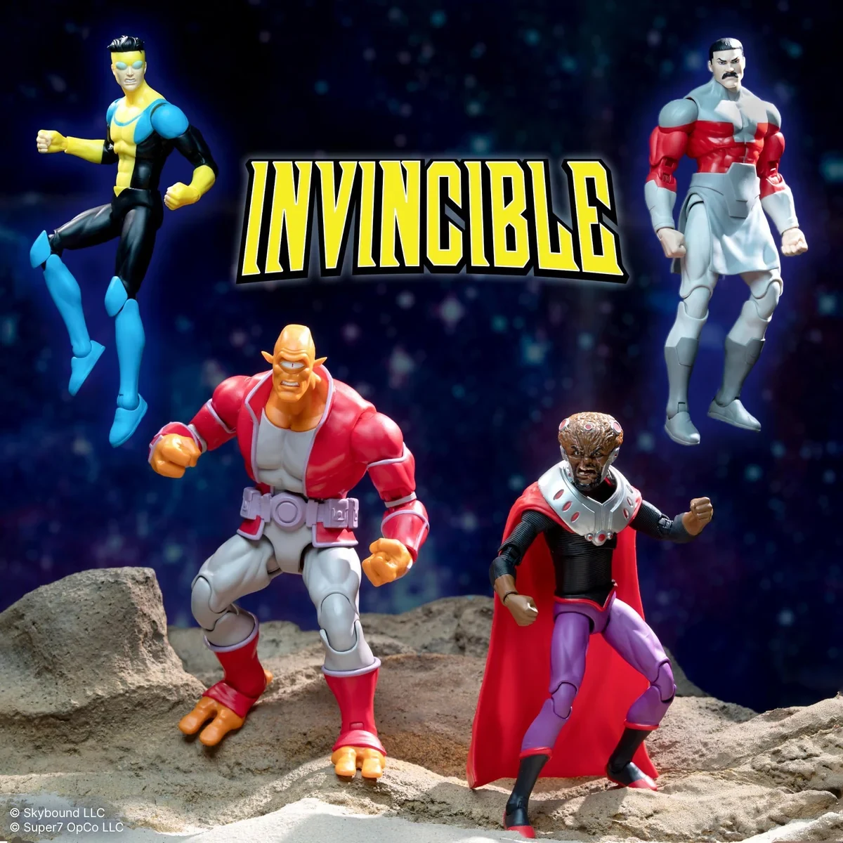 Super7 Invincible DELUXE Wave 1 Invincible Allen the Alien Thragg and Angstrom Levy action figures