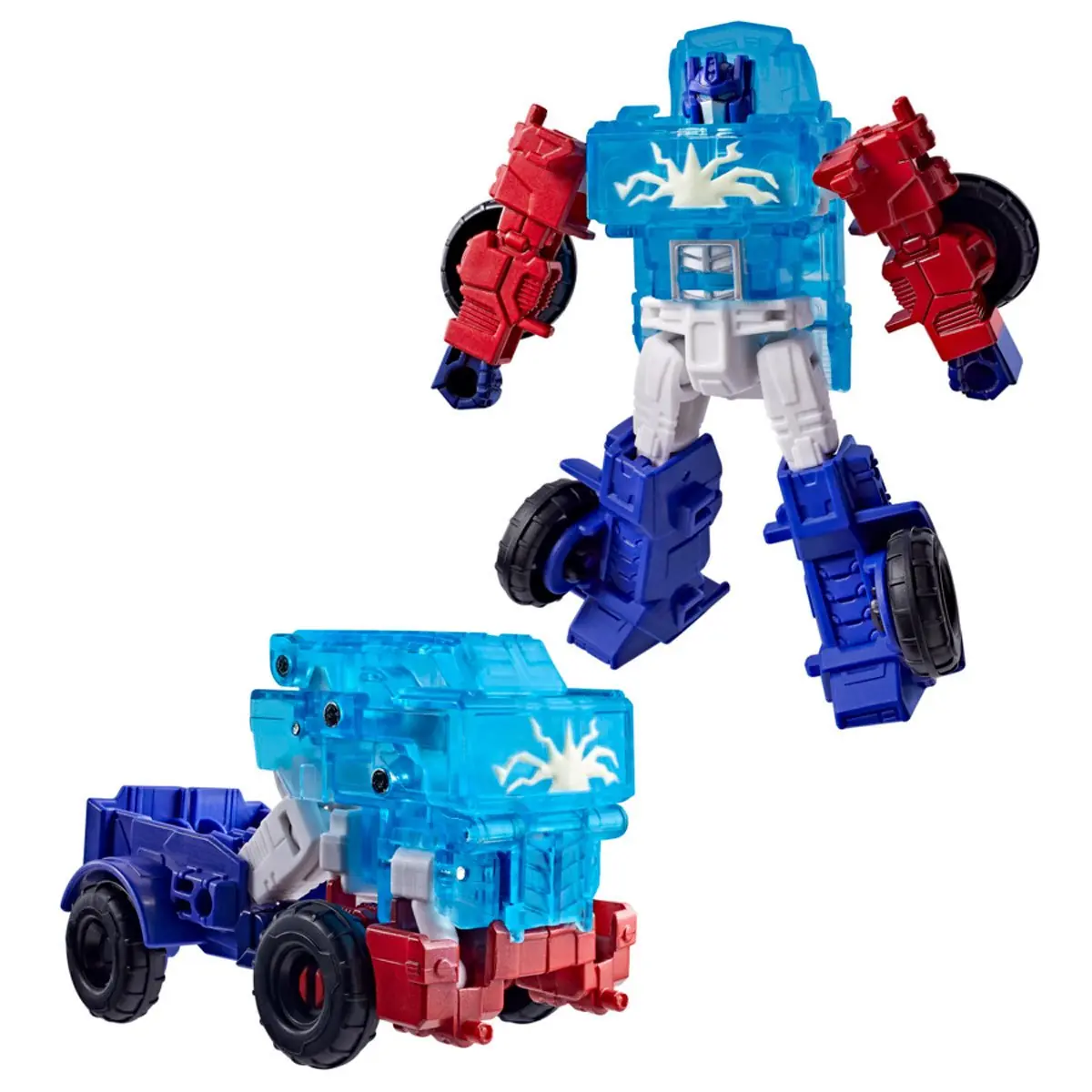 Transformers Cyberworld Optimus Prime Energon Surge figure in robot and truck modes